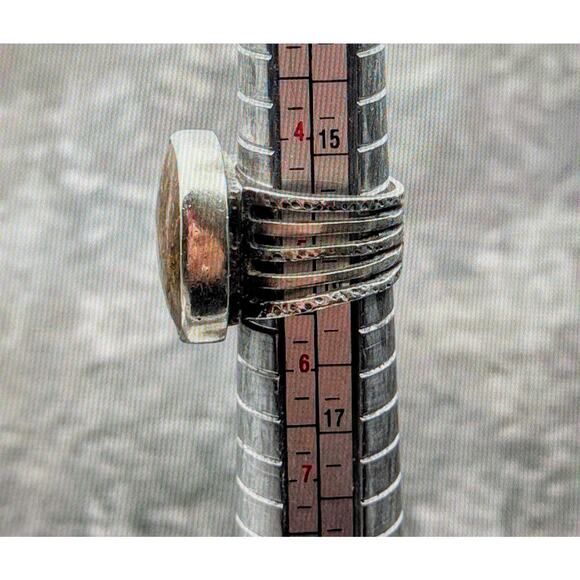 Silpada 925 Sterling Silver Wide Band Bronzite Stone Ring Size 5 - 1.4g - Picture 8 of 11